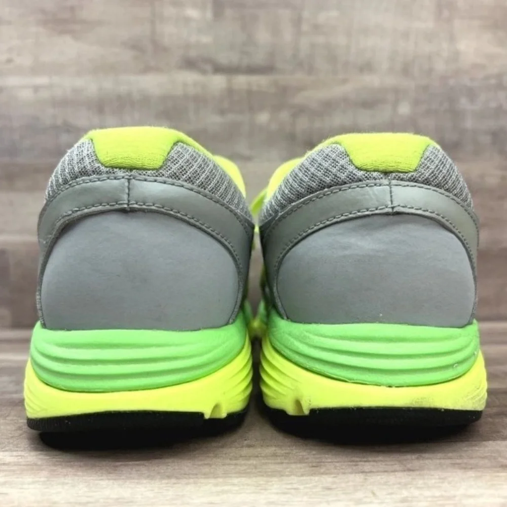 Nike Dual Fusion Run 525760-009 Gray Neon Running Shoes Sneakers Size 6Y